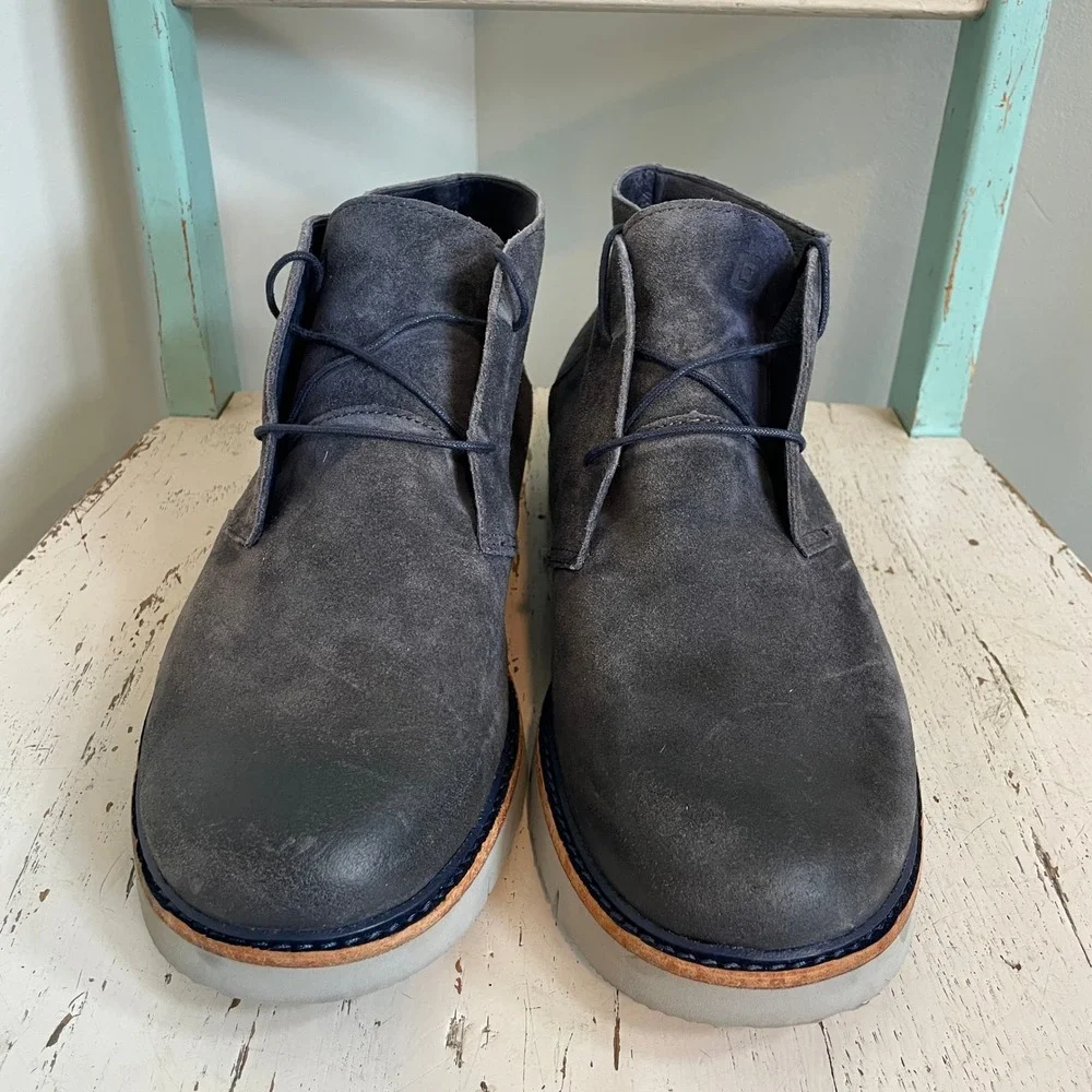 Tsubo Mens 11.5 Suede Chukka Boots Navy Blue XL Extralight Sole 1002827-DKNV